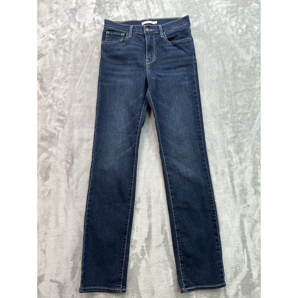 Levis 724 High Rise Straight Stretch Jeans Womens 28 Dark Blue Western Cowgirl